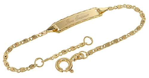 trendor Gravur-Armband für Kinder 333 Gold Armband mit Namen 14 cm inklusive Wunsch-Gravur 75203 von trendor