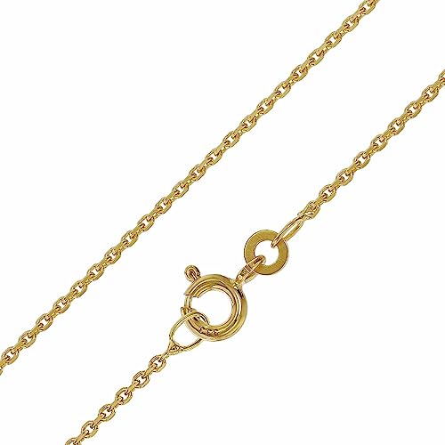 trendor Halskette Gold 333/8K Diamantierte Ankerkette Breite 1,3 mm eleganter Halsschmuck aus Echtgold für Damen, wunderschöne Geschenkidee, 51870-38 38 cm von trendor