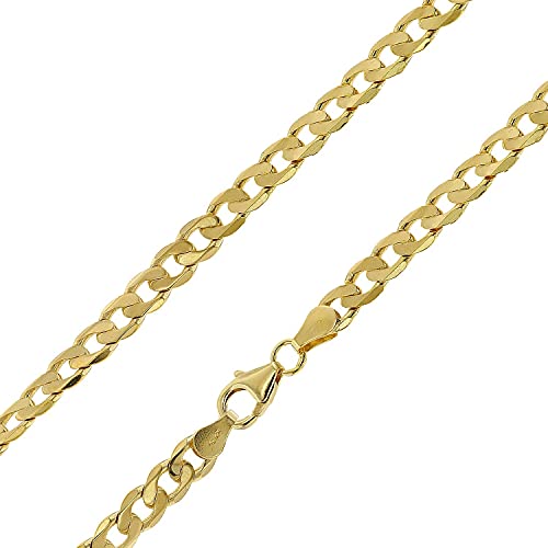 trendor Halskette Panzer Gold auf Silber 925 Breite 5 mm wunderschöne Geschenkidee, Halsschmuck für Damen und Herren 51630-50 50 cm von trendor