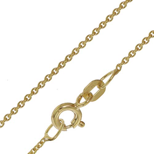 trendor Halskette für Anhänger Gold 585/ 14K Rundanker-Kette 1,1 mm eleganter Halsschmuck aus Echtgold für Damen, wunderschöne Geschenkidee, 39708-50 50 cm von trendor