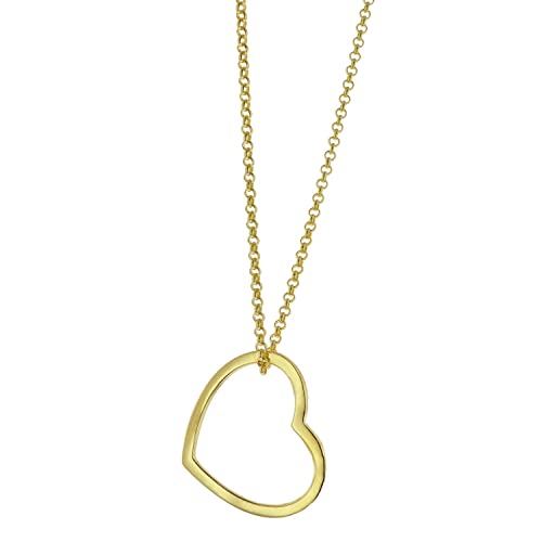trendor Halskette für Damen 925 Silber Goldplattiert mit Herz Schmuckstück für Frauen, wunderschöne Geschenkidee, eleganter Halsschmuck, 51360 von trendor