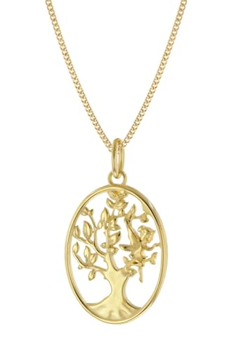 trendor Halskette mit Lebensbaum Gold auf Silber 925 wunderschöner Halsschmuck für Frauen, edle Geschenkidee und tolles Accessoire, 68052-40 40 cm von trendor