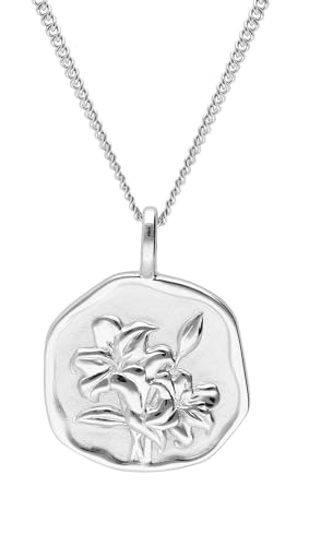 trendor Halskette mit Monatsblume Mai 925 Silber Rhodiniert zauberhafter Halsschmuck für Damen, edles Accessoire und schöne Geschenkidee 68000-05-45 45 cm von trendor
