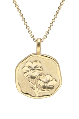 trendor Halskette mit Monatsblume Oktober 925 Silber Vergoldet zauberhafter Halsschmuck für Damen, edles Accessoire und schöne Geschenkidee 68002-10-40 40 cm von trendor