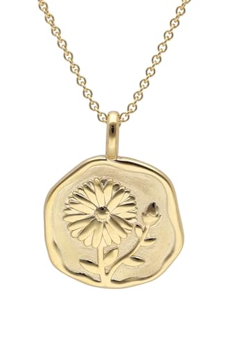 trendor Halskette mit Monatsblume September 925 Silber Vergoldet zauberhafter Halsschmuck für Damen, edles Accessoire und schöne Geschenkidee 68002-09-40 40 cm von trendor