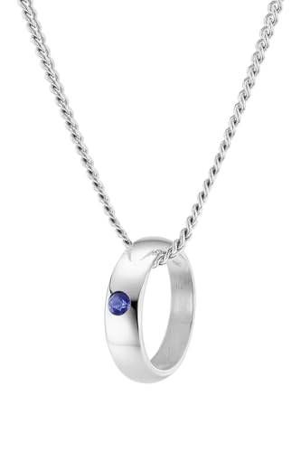 trendor Halskette mit Saphir-Taufring Anhänger 925 Silber zauberhaftes Schmuckstück für Damen, elegante Geschenkidee für Mütter, 15992-40 40 cm trendor Halskette mit Saphir-Taufring Anhänger 925 Silber zauberhaftes Schmuckstück für Damen, elegante Geschenkidee für Mütter, 15992-40 40 cm von trendor