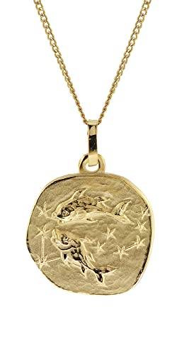 trendor Halskette mit Sternzeichen Fische Gold 333/8K Ø 16 mm 41920-03-50 50 cm von trendor
