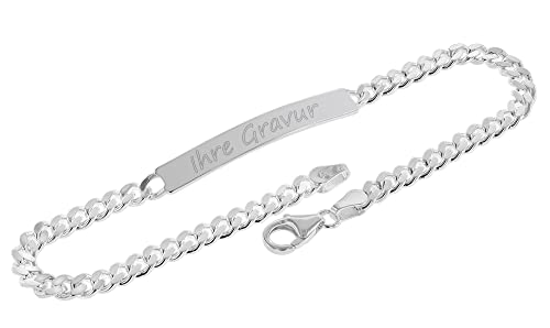 trendor Herren Gravur-Armband 925 Silber Schildband 21 cm inklusive Wunsch-Gravur Gravurschmuck aus Sterlingsilber für Männer, zeitlose Geschenkidee, 41065 trendor Herren Gravur-Armband 925 Silber Schildband 21 cm inklusive Wunsch-Gravur Gravurschmuck aus Sterlingsilber für Männer, zeitlose Geschenkidee, 41065 von trendor