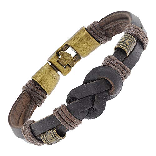 trendor Herren Leder-Armband Braun modischer Armschmuck aus Leder für Männer, Geschenkidee im Retro-Look 75806 von trendor