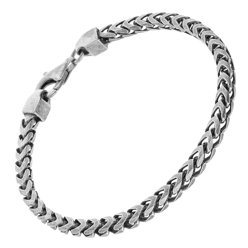 trendor Herrenarmband 925 Silber Oxydiert Fuchsschwanzkette 4,3 mm breit 15862-21 21 cm von trendor