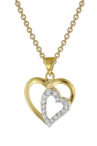 trendor Herz-Anhänger 333 Gold + vergoldete Silberkette 39014-42 42 cm von trendor