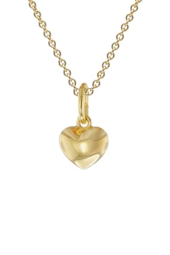 trendor Herz-Anhänger 333 Gold Mit Vergoldeter Silberkette für Kinder zeitloses Schmuckstück für Mädchen, zauberhafte Geschenkidee 28964-40 45 cm von trendor