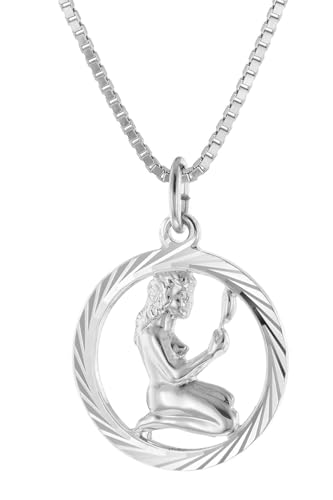 trendor Jungfrau Sternzeichen Halskette Silber 925 modischer Tierkreiszeichen Anhänger für Damen, Halsschmuck aus Sterlingsilber 15360-09-45 45 cm von trendor