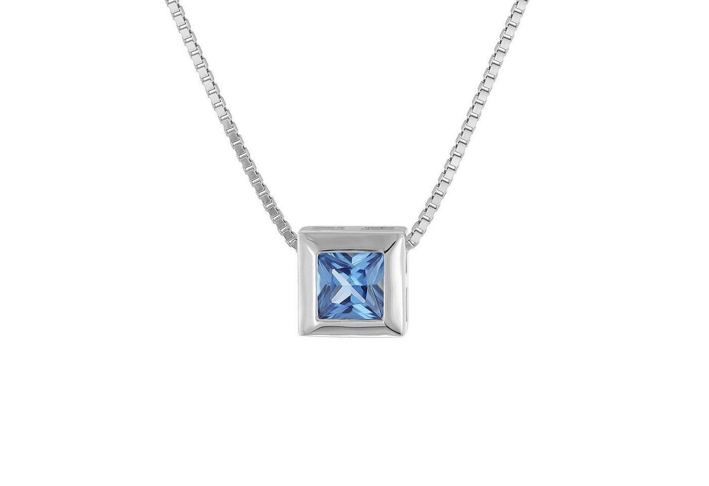 trendor Kette mit Anhänger 925 Silber mit Anhänger Zirkonia London Blau von trendor