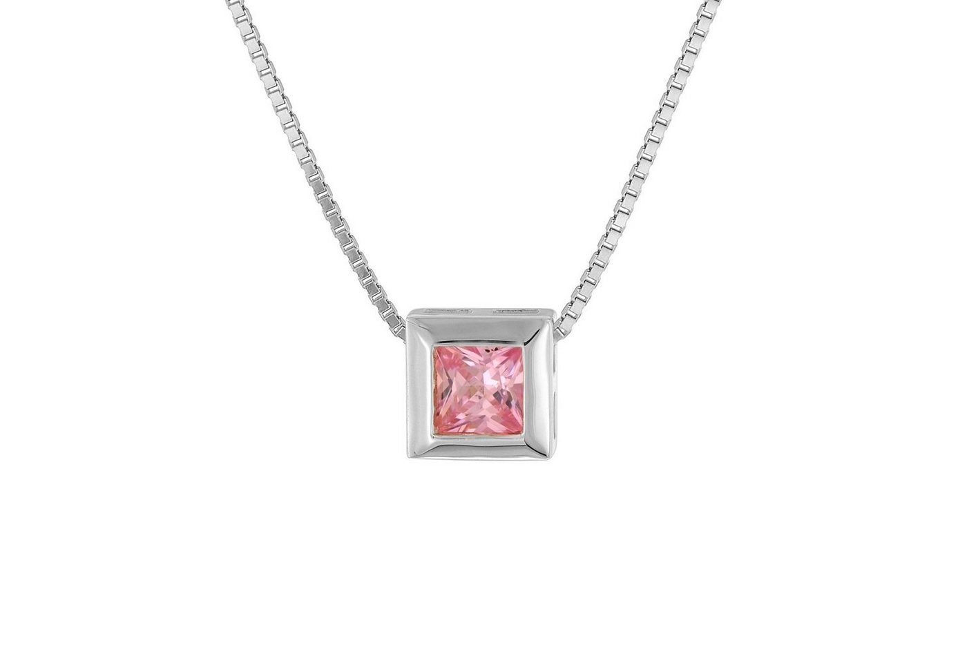 trendor Kette mit Anhänger 925 Silber mit Zirkonia-Anhänger Pink von trendor