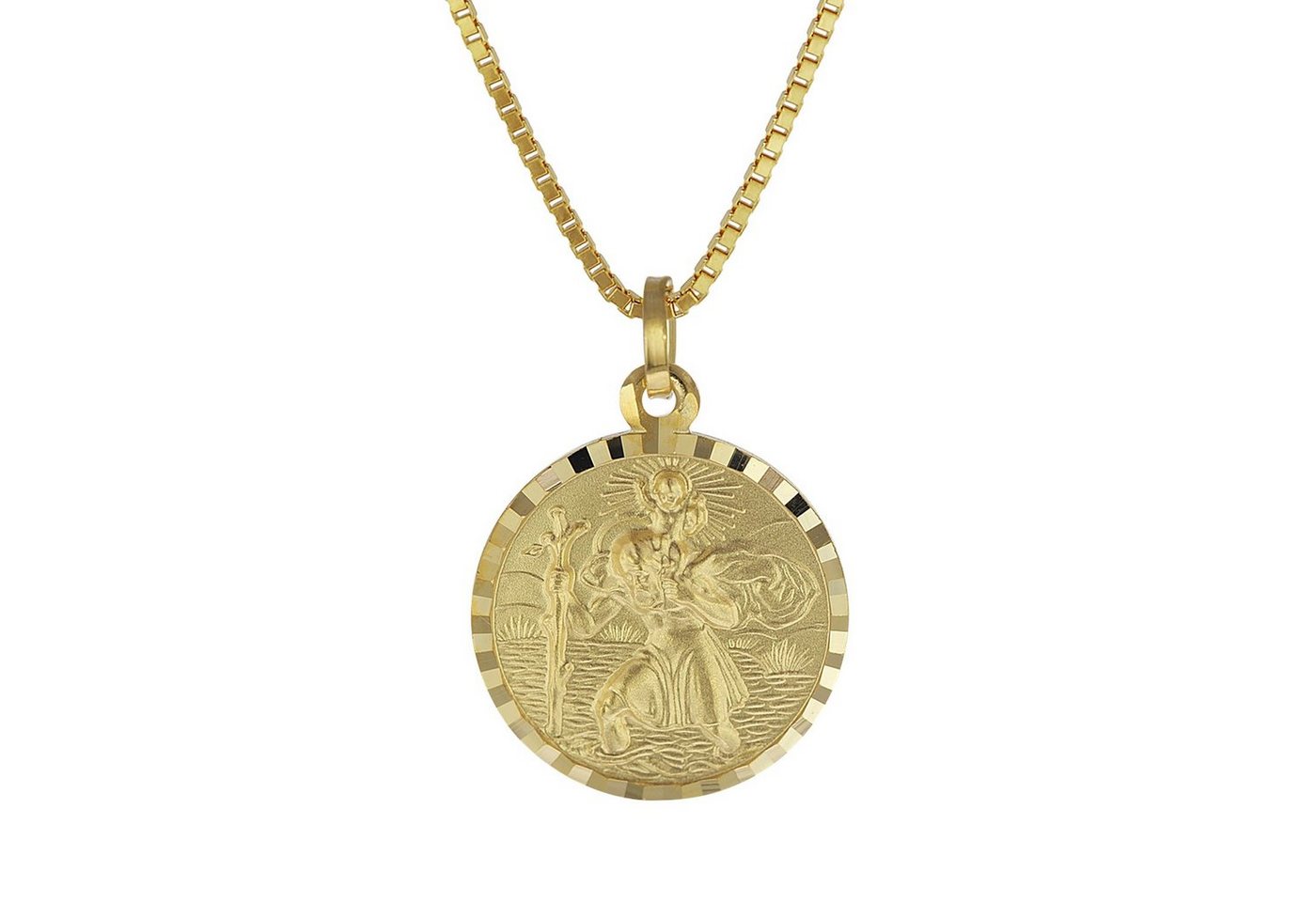 trendor Kette mit Anhänger Christophorus Anhänger Gold 333 mit plattierter Herren- trendor Kette mit Anhänger Christophorus Anhänger Gold 333 mit plattierter Herren- von trendor
