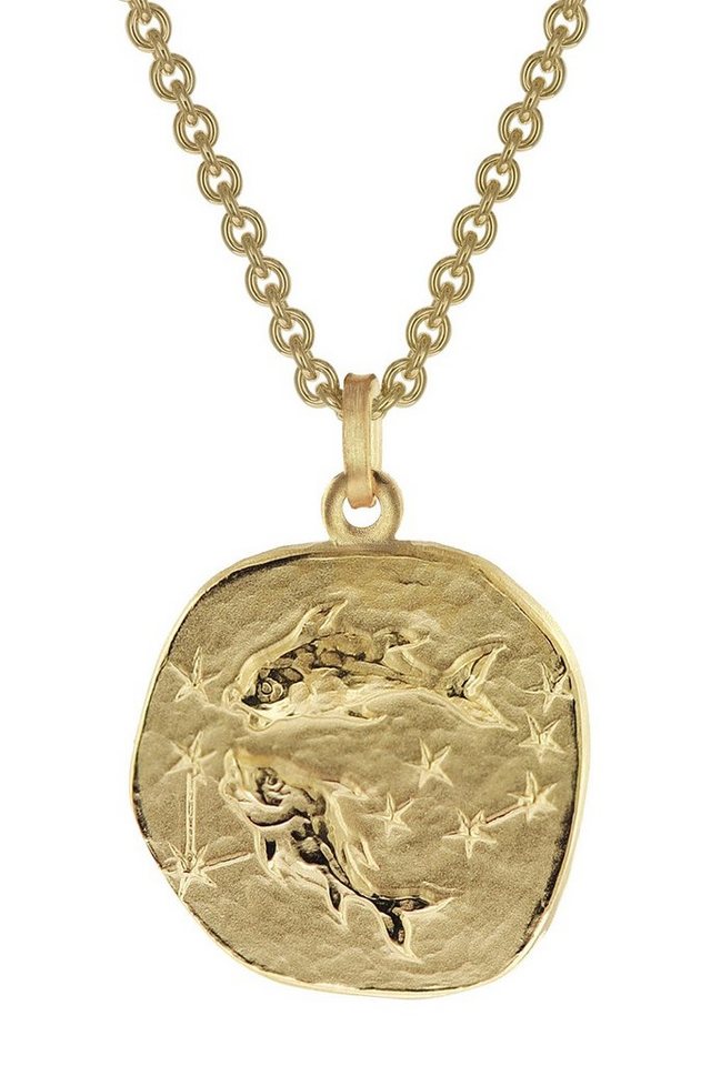 trendor Kette mit Anhänger Fische Ø 20 mm Gold auf Silber von trendor