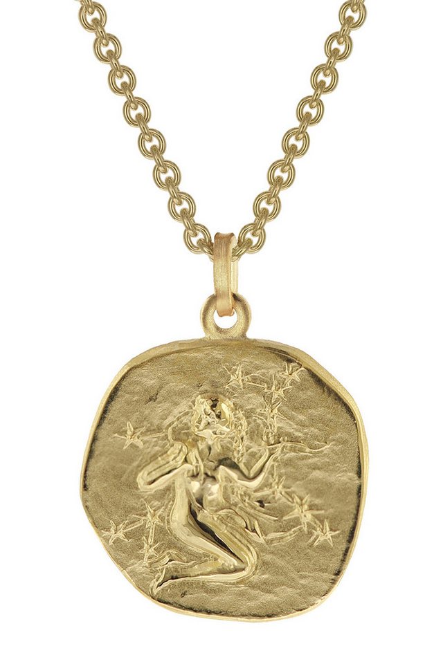 trendor Kette mit Anhänger Jungfrau Ø 20 mm Gold auf Silber von trendor