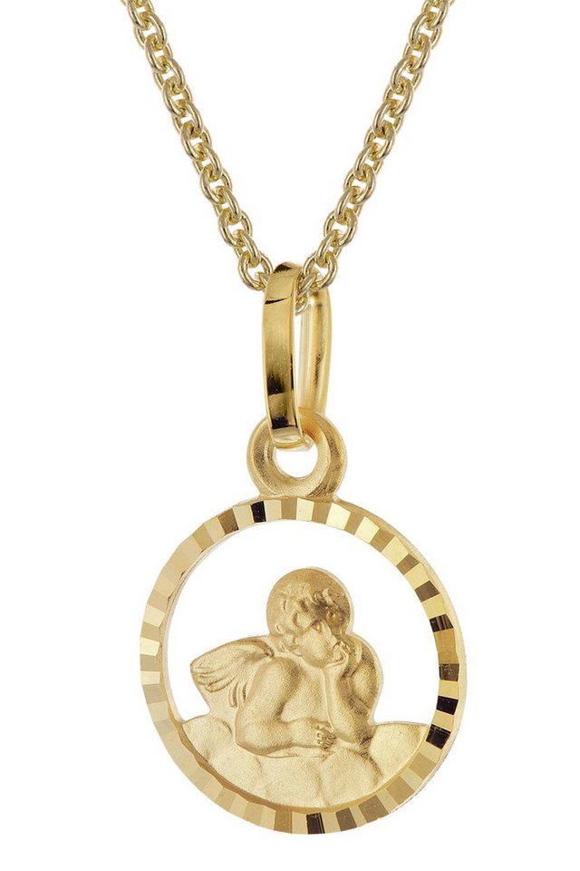 trendor Kette mit Anhänger Kinder-Anhänger Amor Gold 333/8K + vergoldete Silberkette von trendor