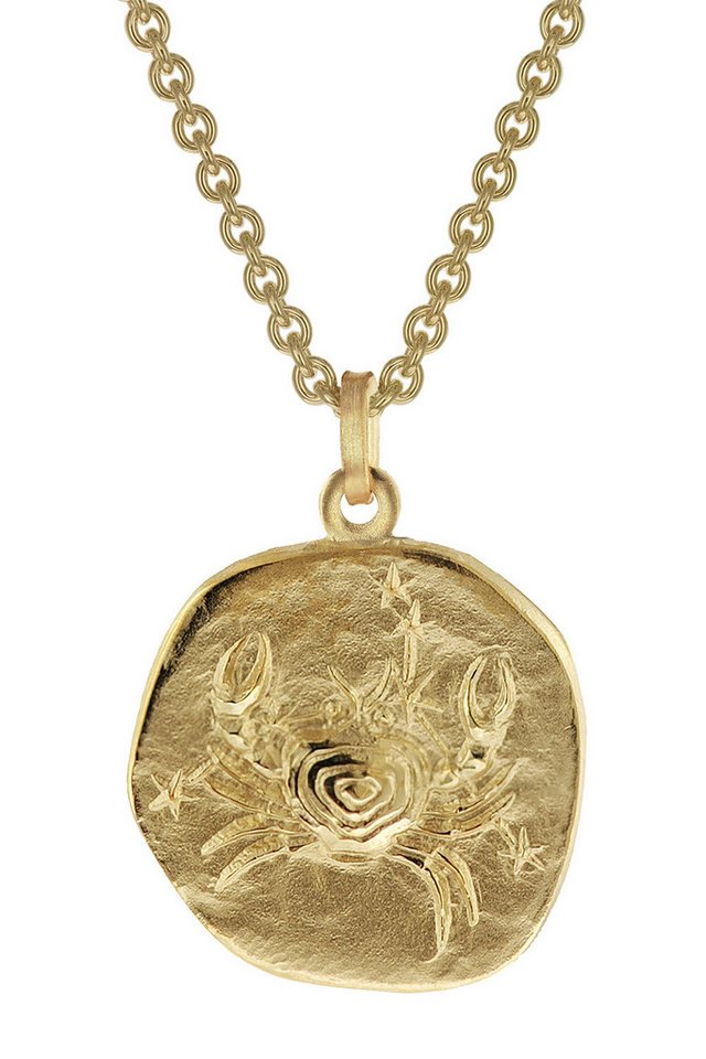 trendor Kette mit Anhänger Krebs Ø 20 mm Herren-Gold auf Silber von trendor
