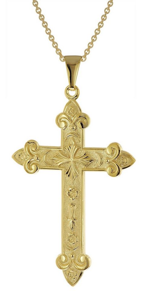 trendor Kette mit Anhänger Kreuz-Anhänger Gold 333/8K mit vergoldeter Silber- trendor Kette mit Anhänger Kreuz-Anhänger Gold 333/8K mit vergoldeter Silber- von trendor