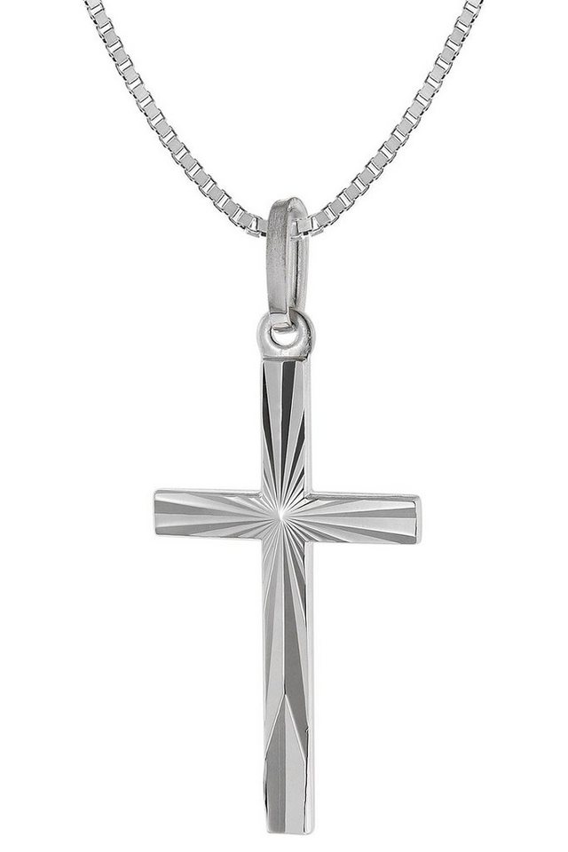 trendor Kette mit Anhänger Kreuz mit 925 Sterlingsilber 25 mm von trendor