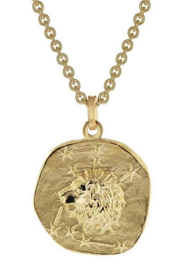 trendor Kette mit Anhänger Löwe Ø 20 mm Herren-Gold auf Silber von trendor