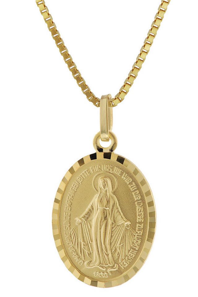 trendor Kette mit Anhänger Milagrosa Anhänger Gold 333 (8 Kt) mit Vergoldeter Silberkette von trendor