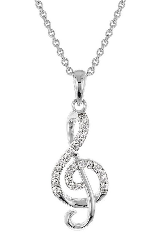 trendor Kette mit Anhänger Mit Notenschlüssel 925 Silber Rhodiniert von trendor