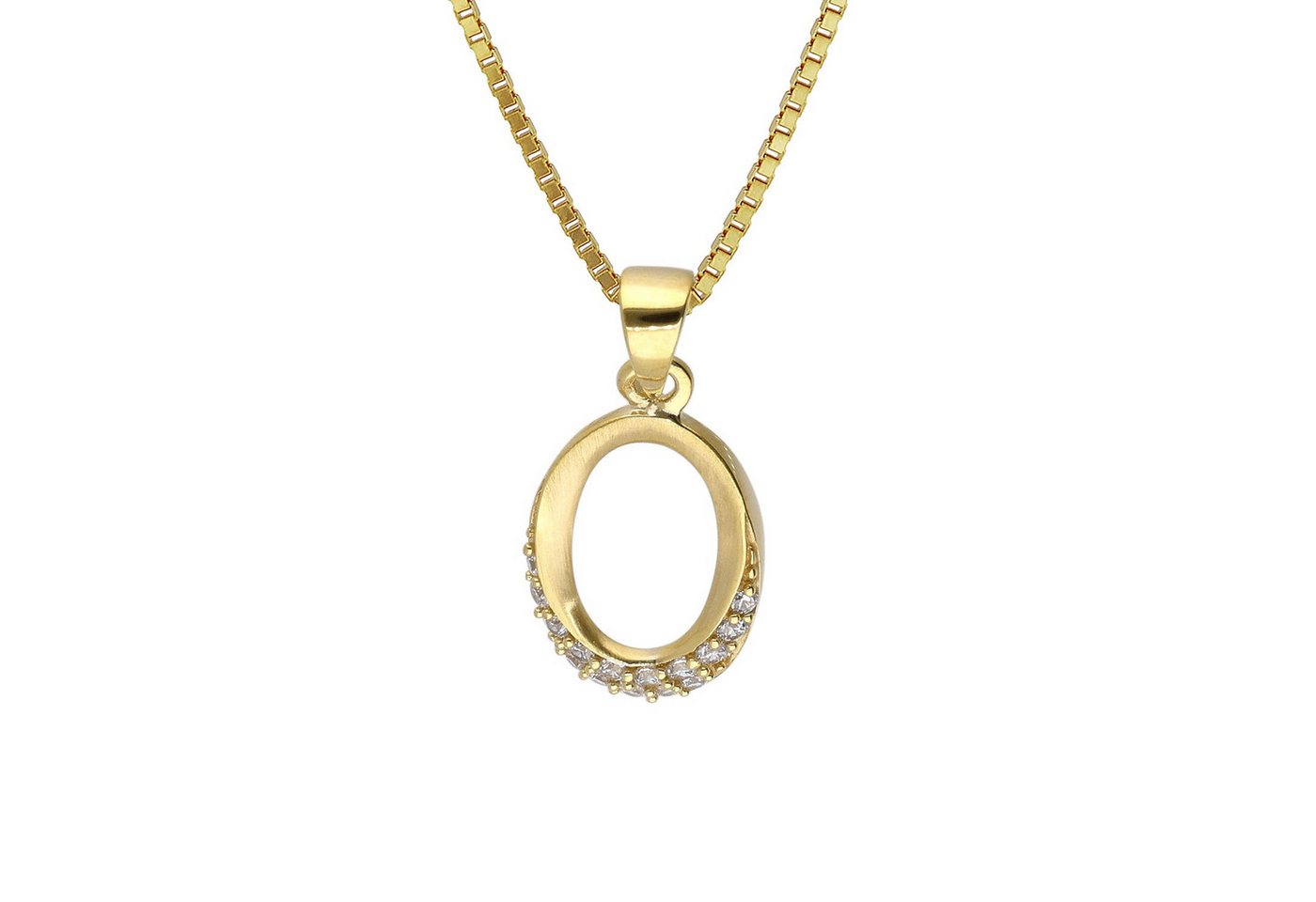 trendor Kette mit Anhänger Schmuck-Anhänger Gold 333 mit Goldplattierter Silberkette von trendor