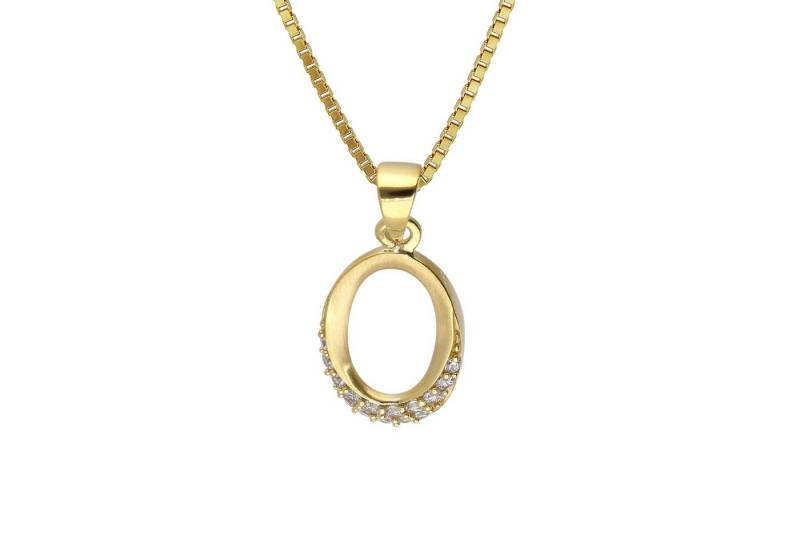 trendor Kette mit Anhänger Schmuck-Anhänger Gold 333 mit Goldplattierter Silberkette von trendor
