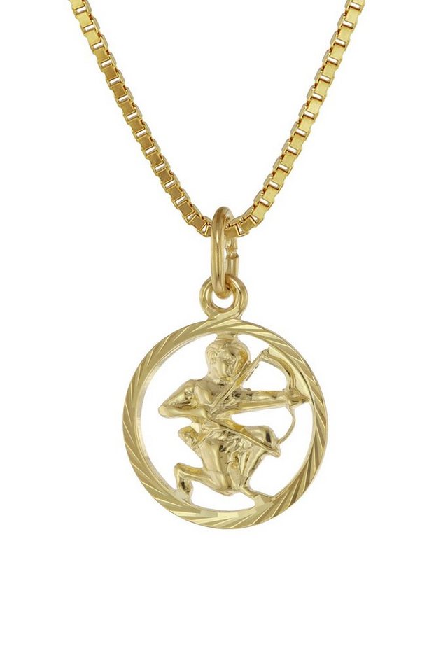 trendor Kette mit Anhänger Schütze 333 Gold + goldplattierte von trendor