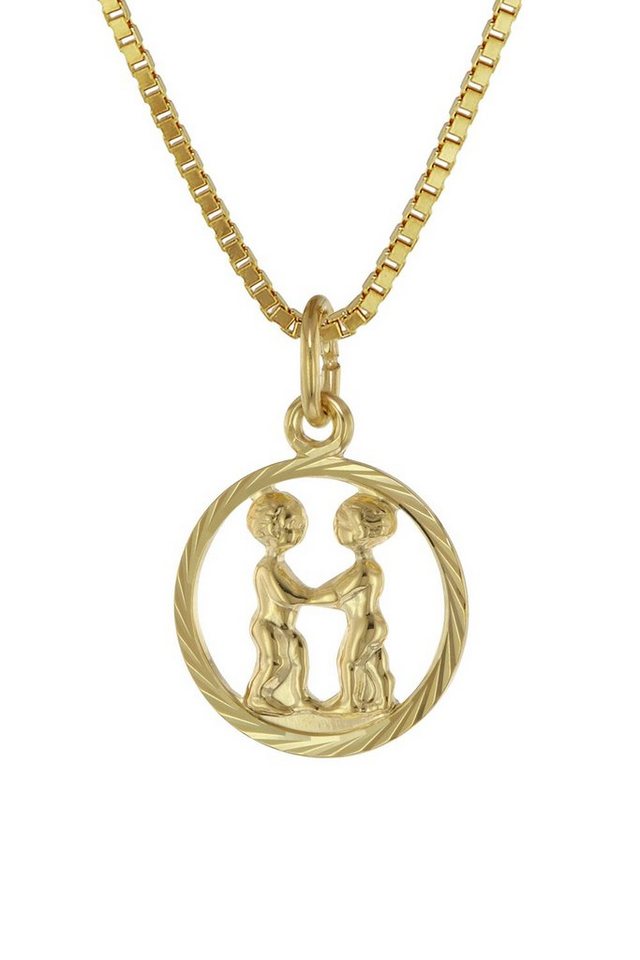 trendor Kette mit Anhänger Zwilling 333 Gold + goldplattierte von trendor