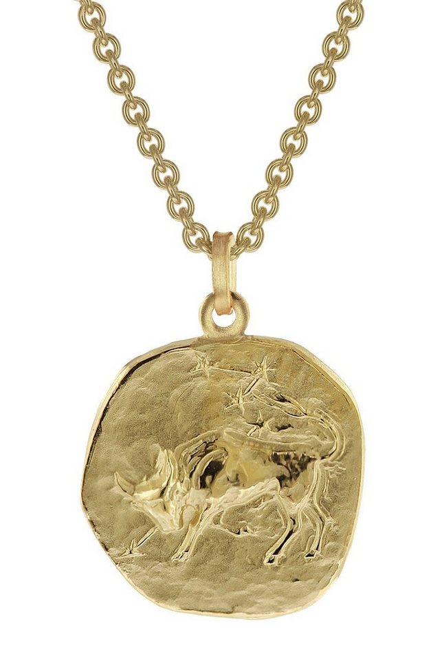 trendor Kette mit Anhänger Stier Ø 20 mm Herren-Gold auf Silber trendor Kette mit Anhänger Stier Ø 20 mm Herren-Gold auf Silber von trendor