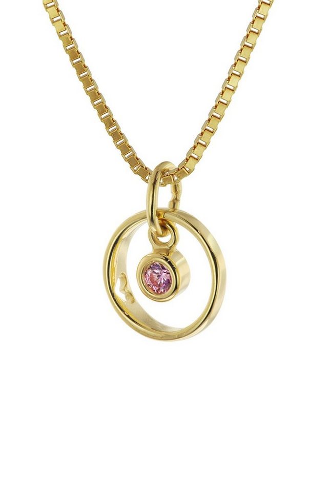 trendor Kette mit Anhänger Taufring-Anhänger Gold 333 + Vergoldete Silberkette von trendor
