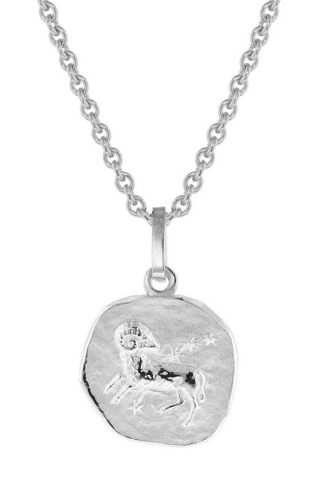 trendor Kette mit Anhänger für Widder Weißgold 333 Anhänger + Kette von trendor