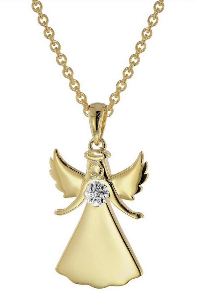 trendor Kette mit Anhänger mit Engel 925 Sterlingsilber goldplattiert trendor Kette mit Anhänger mit Engel 925 Sterlingsilber goldplattiert von trendor