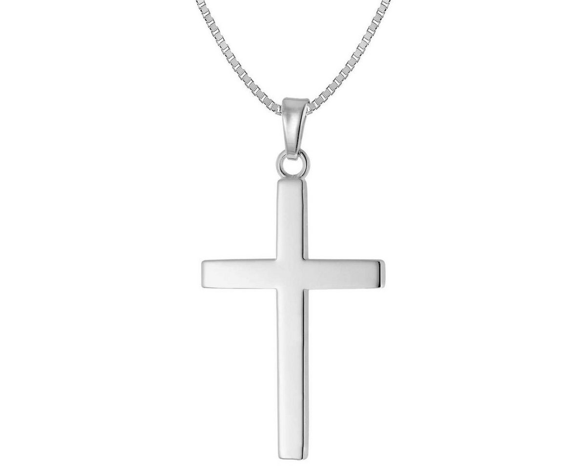 trendor Kette mit Anhänger mit Kreuz-Anhänger 28 mm Silber 925 von trendor