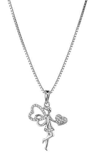 trendor Damen-Kette Anhänger Elfe 925 Silber mit Zirkonias modischer Silberschmuck für Damen, diese Halskette ist eine tolle Geschenkidee, 75058-40 40 cm von trendor