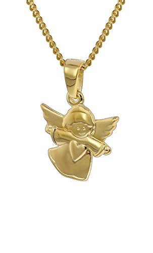 trendor Kinder-Anhänger Engel 333 Gold mit goldplattierter Halskette es Sschöner Goldschmuck für Kids, tolle Geschenkidee für Mädchen oder Jungen 35820-45 45 cm von trendor