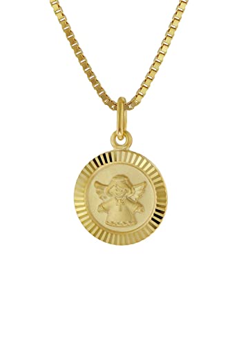 trendor Kinder-Anhänger Engel Gold 750 (18K) mit vergoldeter Silberkette 41230-40 40 cm von trendor