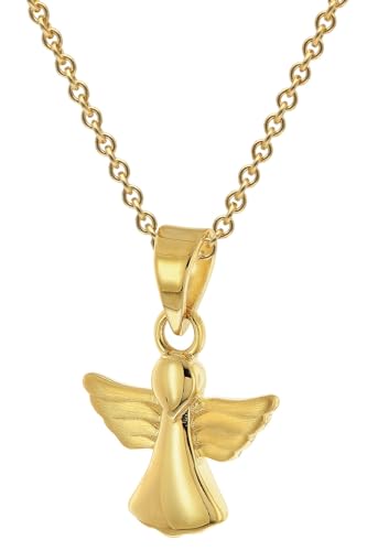 trendor Kinder Engel-Anhänger 585 Gold mit vergoldeter Silberkette 68208-38 38 cm von trendor