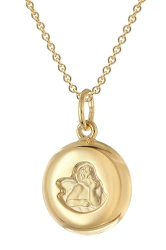 trendor Kinder Engel-Anhänger Gold 333/8K Mit Vergoldeter Silberkette wunderschönes Schmuckstück für Kids, zauberhafte Geschenkidee 28582-42 42 cm von trendor
