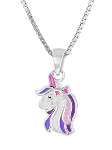 trendor Kinder-Halskette Einhorn Silber 925 Collier wunderschöner Halsschmuck, liebevolle Geschenkidee für Kinder, 41696 40 cm von trendor