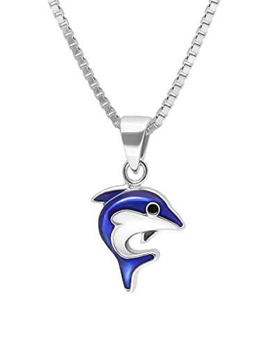 trendor Kinder-Halskette Silber 925 Collier mit Delfin-Anhänger wunderschöner Halsschmuck, liebevolle Geschenkidee für Kinder, 41678-40 40 cm von trendor