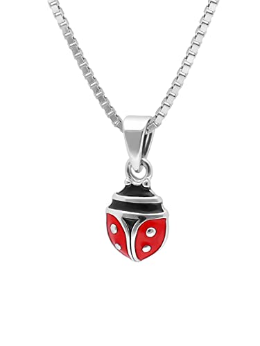 trendor Kinder-Halskette Silber 925 Collier mit Glückskäfer zauberhafter Halsschmuck, liebevolle Geschenkidee für Mädchen, 41682-40 40 cm von trendor