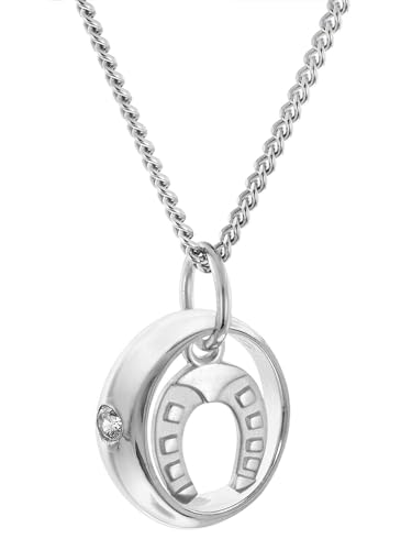 trendor Kinder-Halskette Taufkette 925 Silber Taufring mit Hufeisen zauberhaftes Schmuckstück für Mädchen und Jungen, tolle Geschenkidee, 68069-38 38 cm von trendor