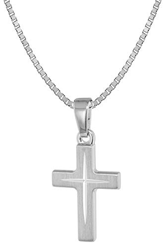 trendor Kinder-Halskette mit Kreuz-Anhänger 925 Silber zauberhafter Halsschmuck mit Anhänger, wunderschöne Geschenkidee für Kids 39580-38 38 cm von trendor