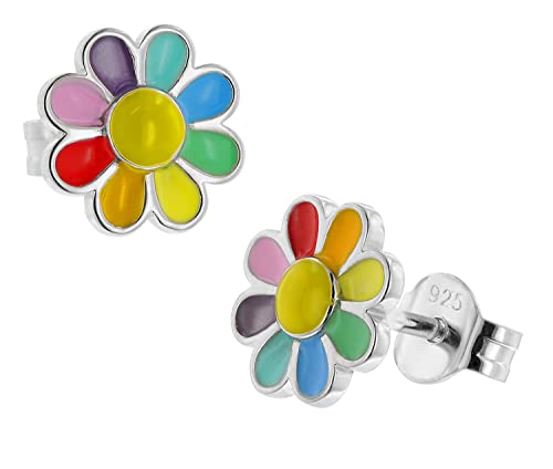 trendor Kinder-Ohrringe Silber 925 Ohrstecker Blume zauberhafter Ohrschmuck aus Sterlingsilber für Mädchen, elegante Geschenkidee für Kids 41661 von trendor