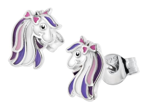 trendor Kinder-Ohrringe Silber 925 Pferd Ohrstecker zauberhafter Ohrschmuck aus Sterlingsilber für Mädchen, elegante Geschenkidee für Kids 41660 von trendor